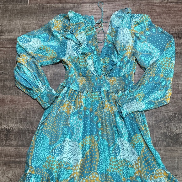 Anthropologie Odetta Ruffled V-Neck Maxi Dress - Picture 11 of 15